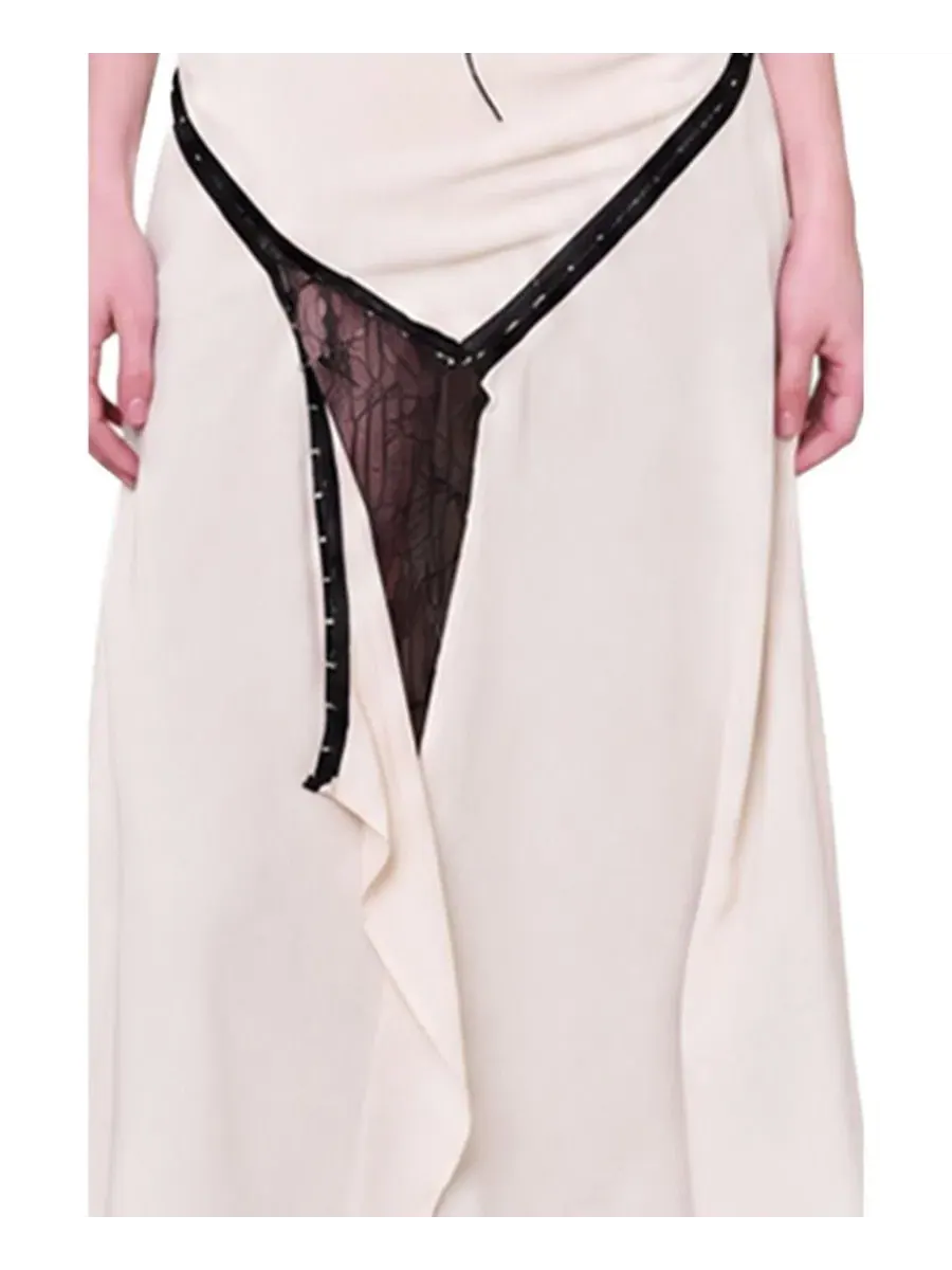 Юбка макси с боковым разрезом и кружевными вставками The Party Edit Slit Lace Panel PCFG — изображение 3 из 7