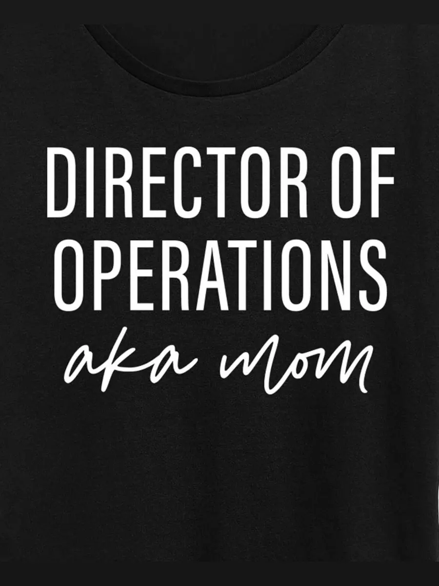 Футболка женская с коротким рукавом и принтом Instant Message Director Of Operations Aka Mom Hybrid — изображение 2 из 3