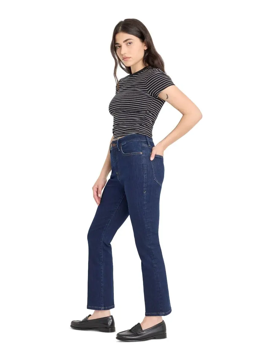 Джинсы прямого кроя с заниженной талией Petite Mid-Rise Straight-Leg Jeans Good American — изображение 3 из 4, индиго