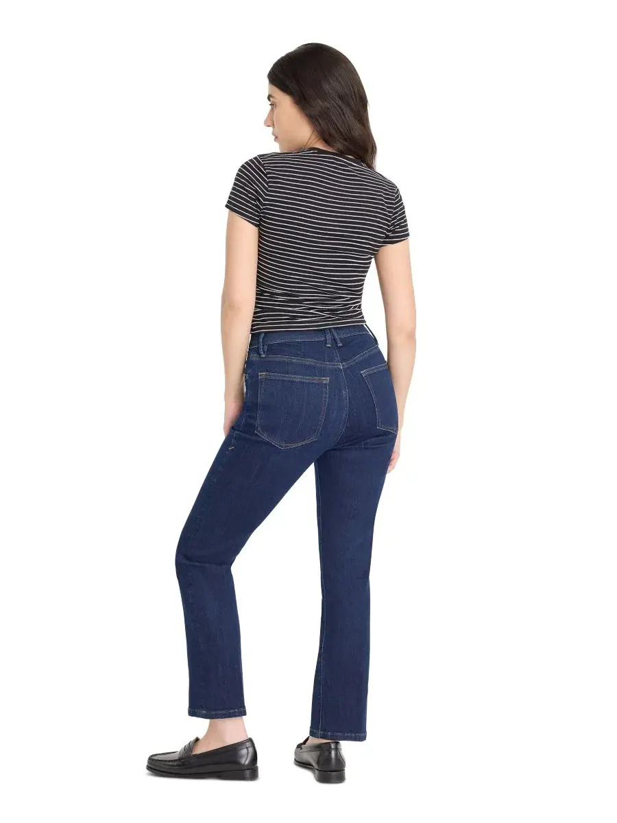 Джинсы прямого кроя с заниженной талией Petite Mid-Rise Straight-Leg Jeans Good American — изображение 4 из 4, индиго