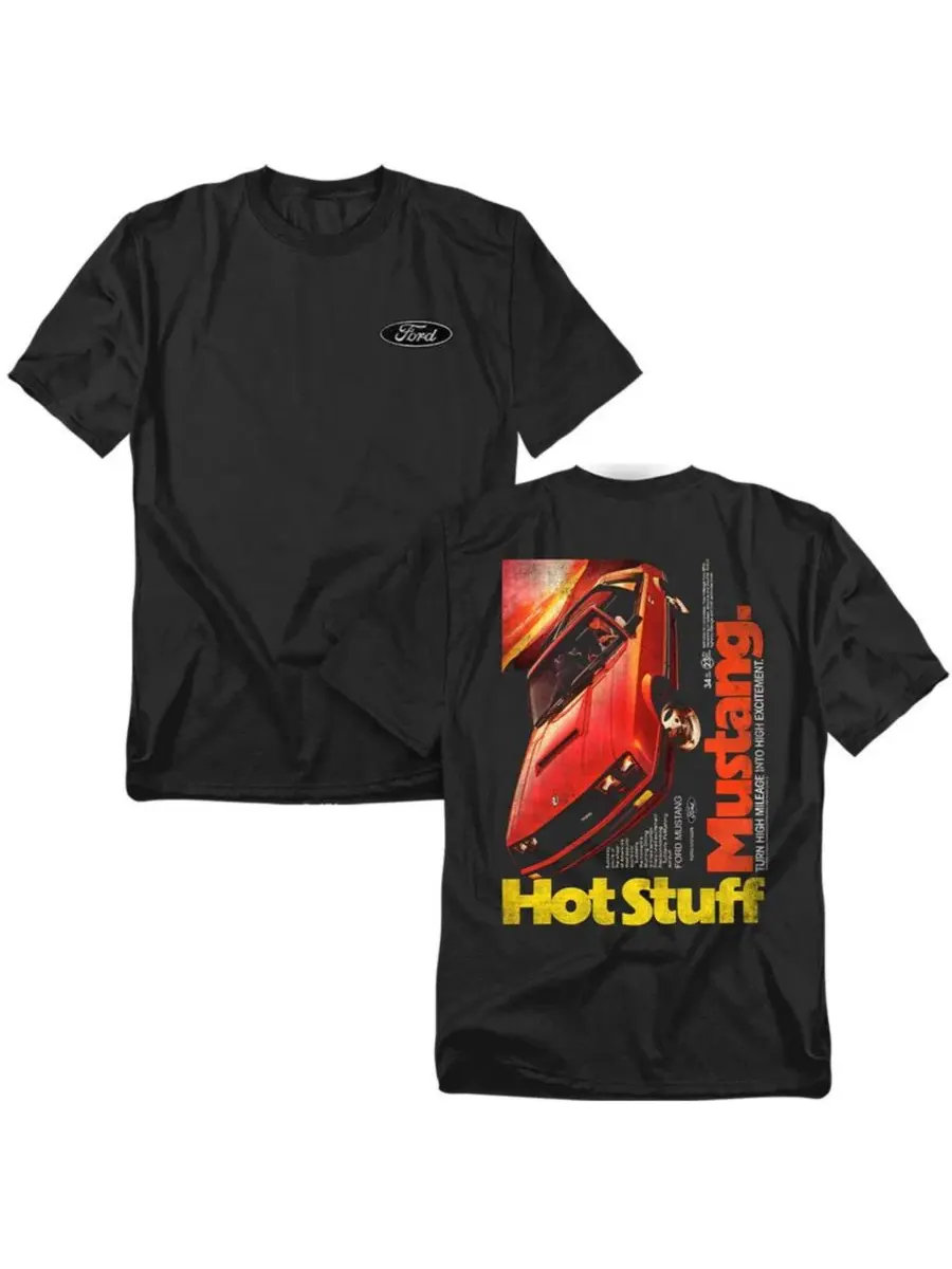 Футболка с принтом Ford Hot Stuff Front Back Mustang — изображение 2 из 3, черный