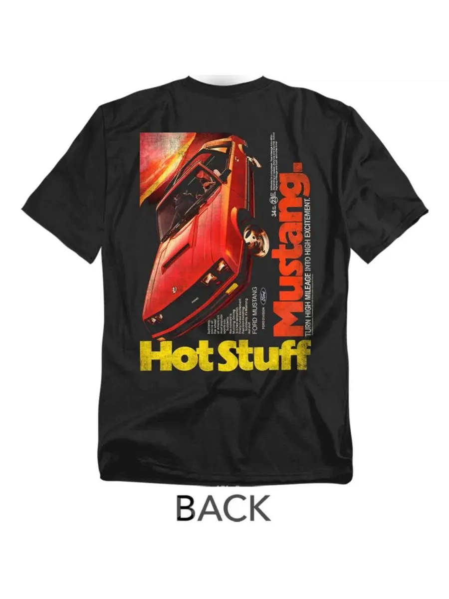 Футболка с принтом Ford Hot Stuff Front Back Mustang — изображение 3 из 3, черный
