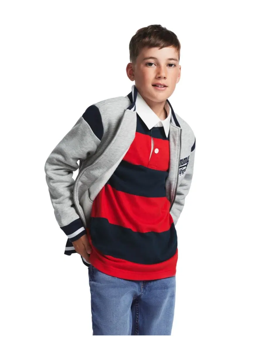 Флисовая куртка-бомбер с логотипом Tommy Hilfiger — изображение 2 из 8, серый