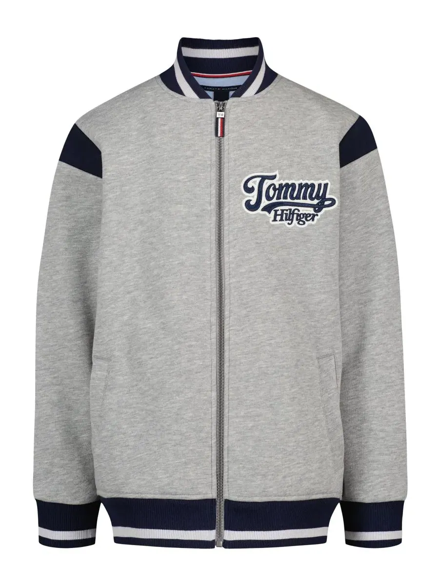 Флисовая куртка-бомбер с логотипом Tommy Hilfiger — изображение 3 из 8, серый