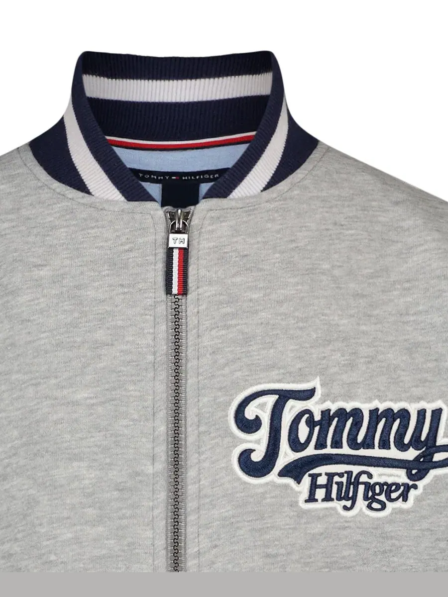 Флисовая куртка-бомбер с логотипом Tommy Hilfiger — изображение 7 из 8, серый