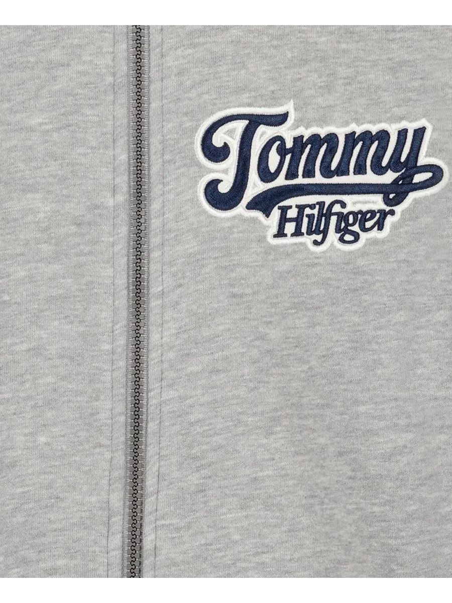 Флисовая куртка-бомбер с логотипом Tommy Hilfiger — изображение 8 из 8, серый