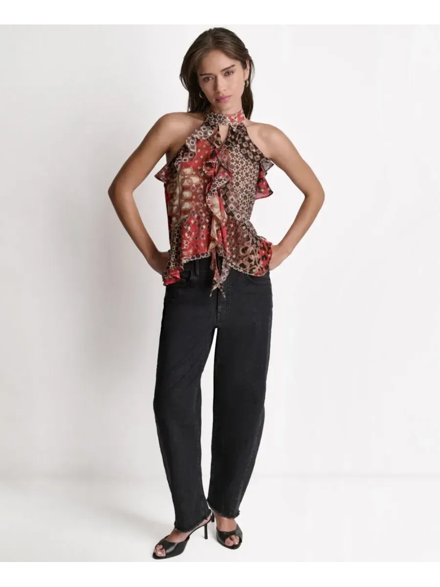 Топ на бретелях с рюшами и воротником-чокером BCBG, Firelily Combo — изображение 2 из 7