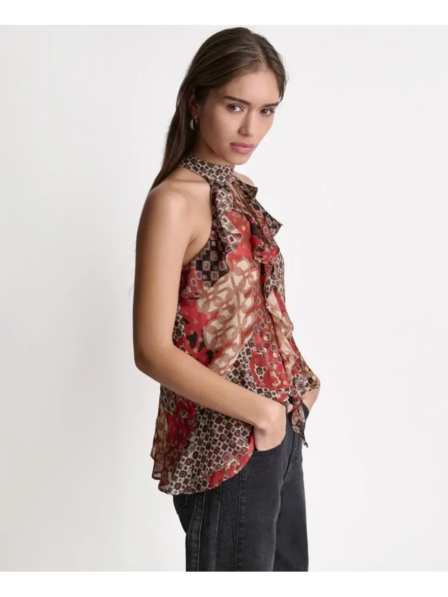 Топ на бретелях с рюшами и воротником-чокером BCBG, Firelily Combo — изображение 3 из 7