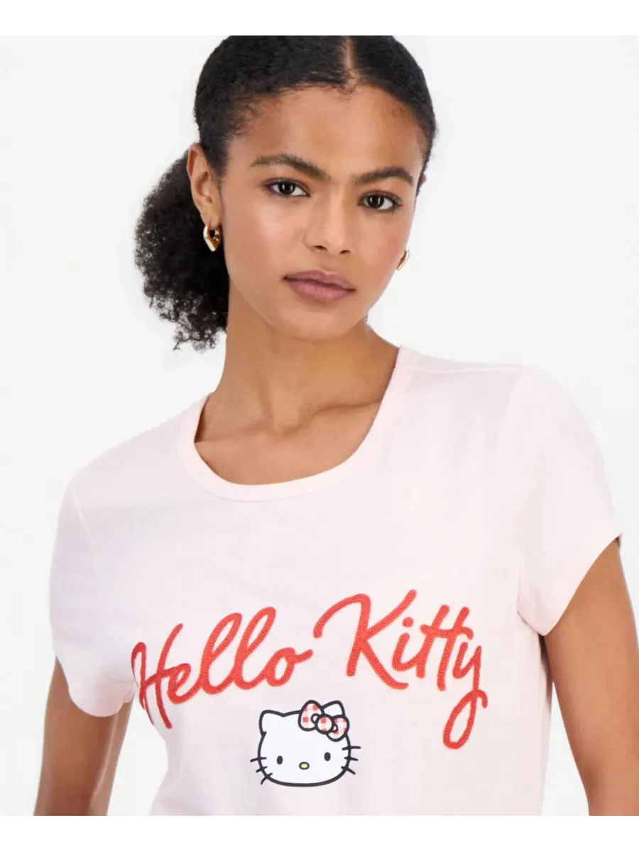 Футболка с принтом Hello Kitty Sanrio — изображение 4 из 4, розовый