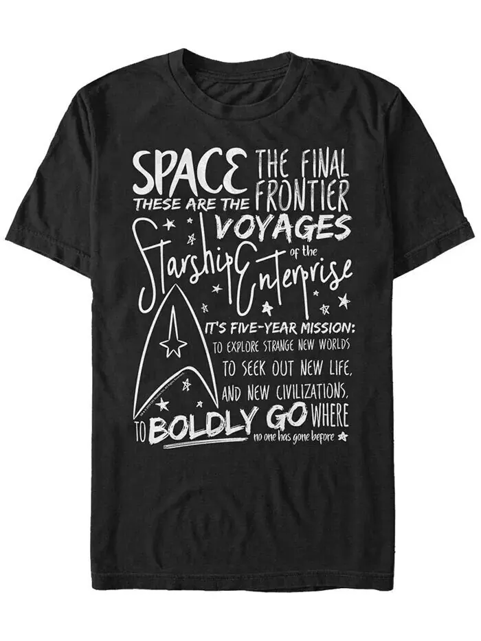 Мужская футболка с коротким рукавом Star Trek The Original Series Boldly Go Where Quote Fifth Sun — изображение 1 из 1