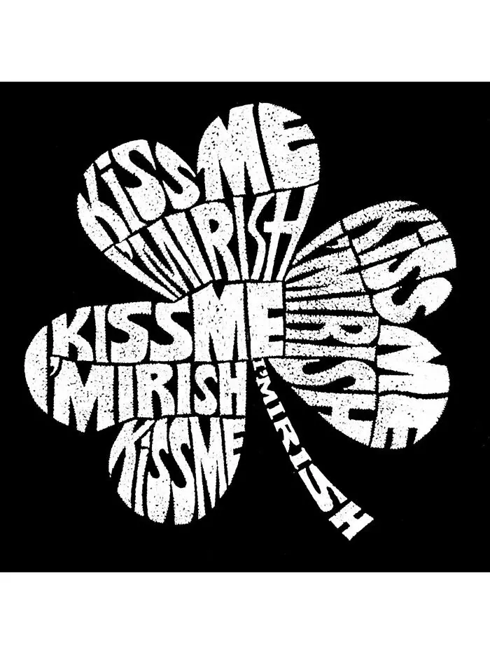Футболка мужская с надписью Word Art - Kiss Me I'M Irish LA Pop Art — изображение 2 из 2, серый
