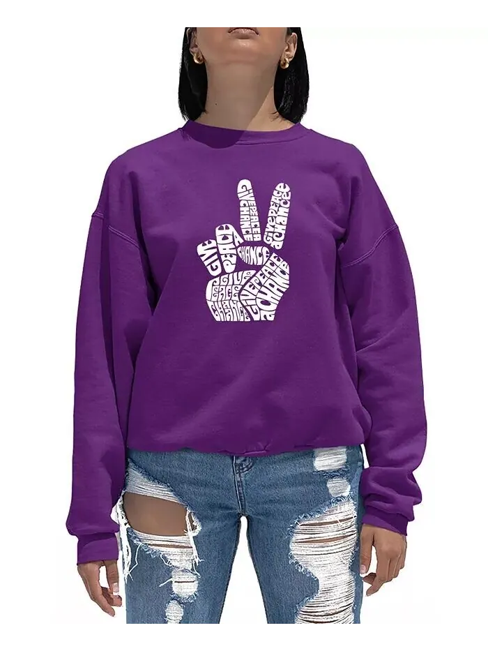 Женская толстовка Word Art Crewneck Peace Fingers LA Pop Art