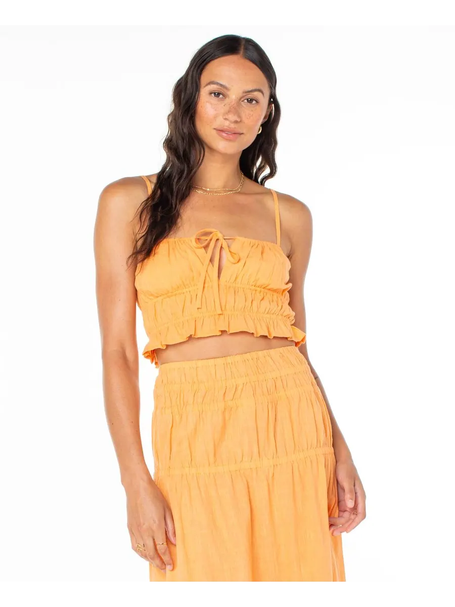 Детский хлопковый топ с квадратным вырезом Sunset Mist Roxy — изображение 1 из 4, зеленый