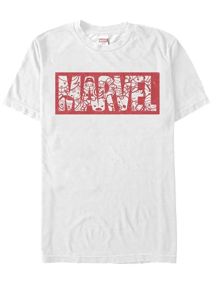 Мужская футболка с коротким рукавом и логотипом Marvel Kawaii Marvel из коллекции комиксов Marvel — изображение 1 из 1, белый