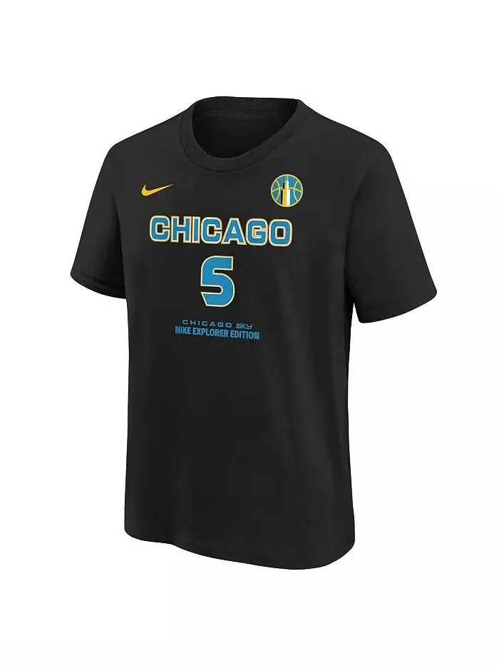 Черная футболка с номером проекта WNBA Big Boys and Girls Angel Reese Chicago Sky 2024 Nike — изображение 3 из 3, черный