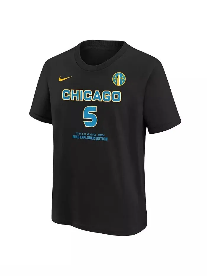 Футболка с именем и номером драфта WNBA 2024 от Big Boys and Girls Angel Reese Black Chicago Sky — изображение 3 из 3