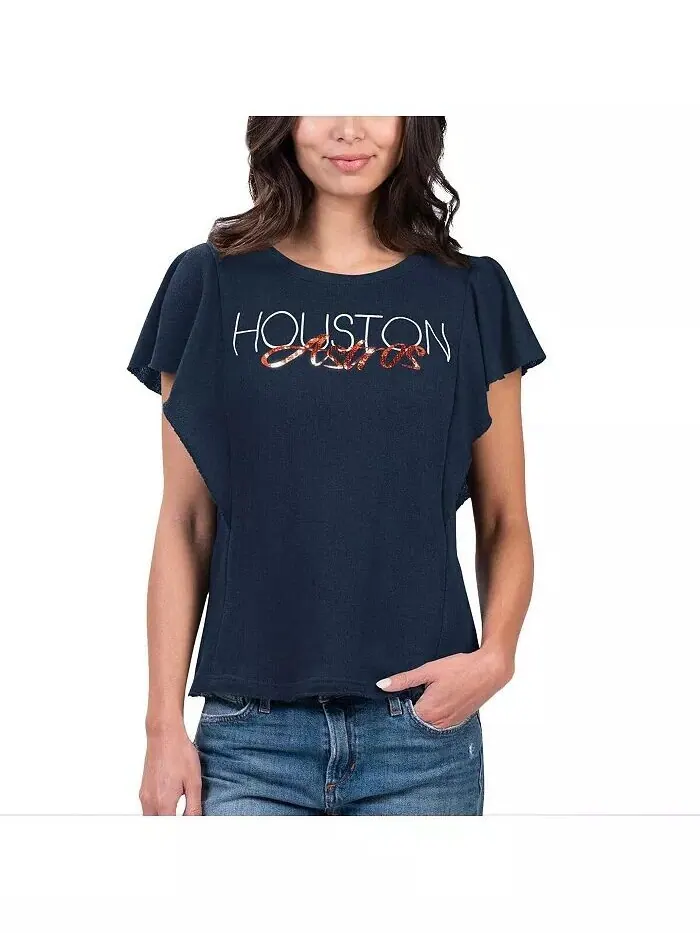 Женская темно-синяя футболка Houston Astros Crowd Wave G-Iii 4Her By Carl Banks — изображение 1 из 2, темно-синий