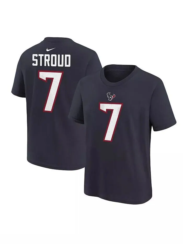 Маленькие мальчики и девочки C . Темно-синяя футболка Stroud Houston Texans с именем и номером — изображение 1 из 3