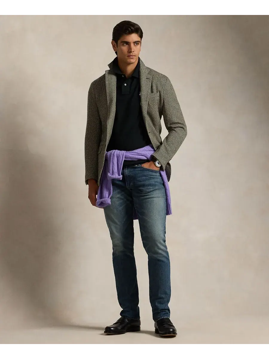 Мужская поло-рубашка Big Pony Custom Slim Fit из сетчатой ткани, стандартного и большого размера — изображение 4 из 5, черный