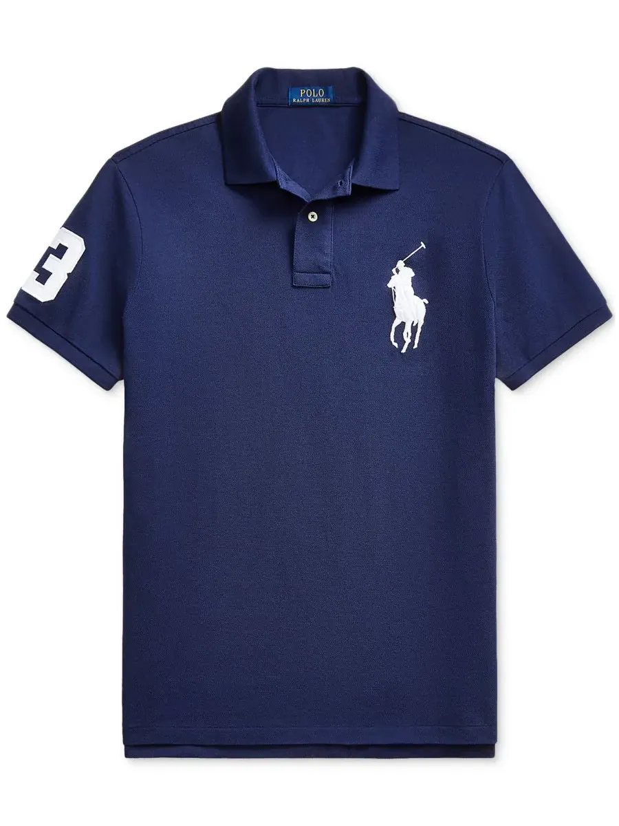 Мужская поло-рубашка Big Pony Custom Slim Fit из сетчатой ткани, стандартного и большого размера — изображение 5 из 9