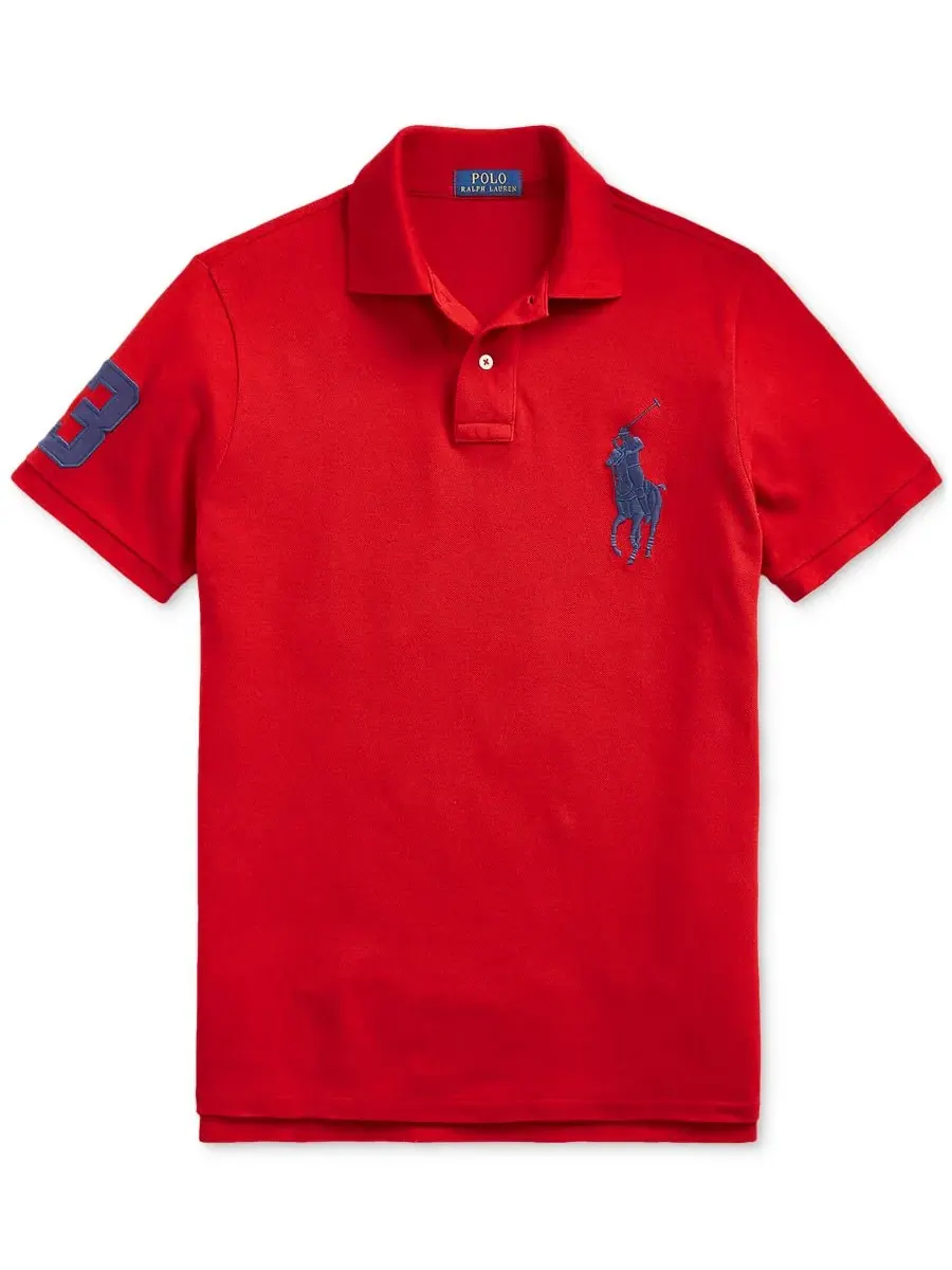 Мужская поло-рубашка Big Pony Custom Slim Fit из сетчатой ткани, стандартного и большого размера — изображение 5 из 9