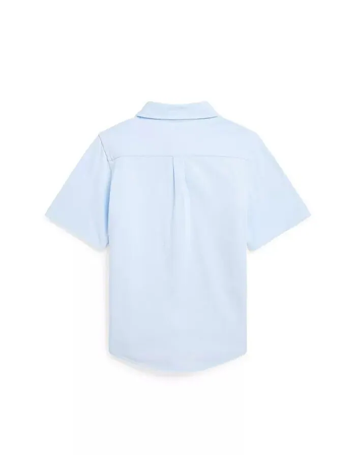 Трикотажная оксфордская рубашка с короткими рукавами для Big Boys Polo Ralph Lauren — изображение 2 из 2, синий