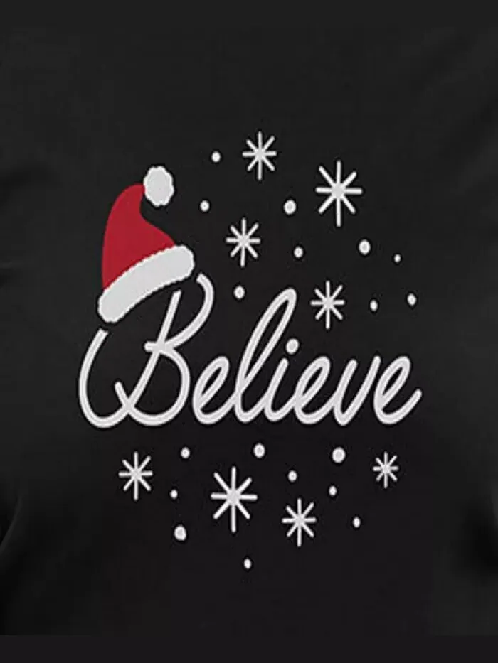 Большой размер Трендовый Believe Графический пуловер Топ Hybrid Apparel — изображение 2 из 3, черный