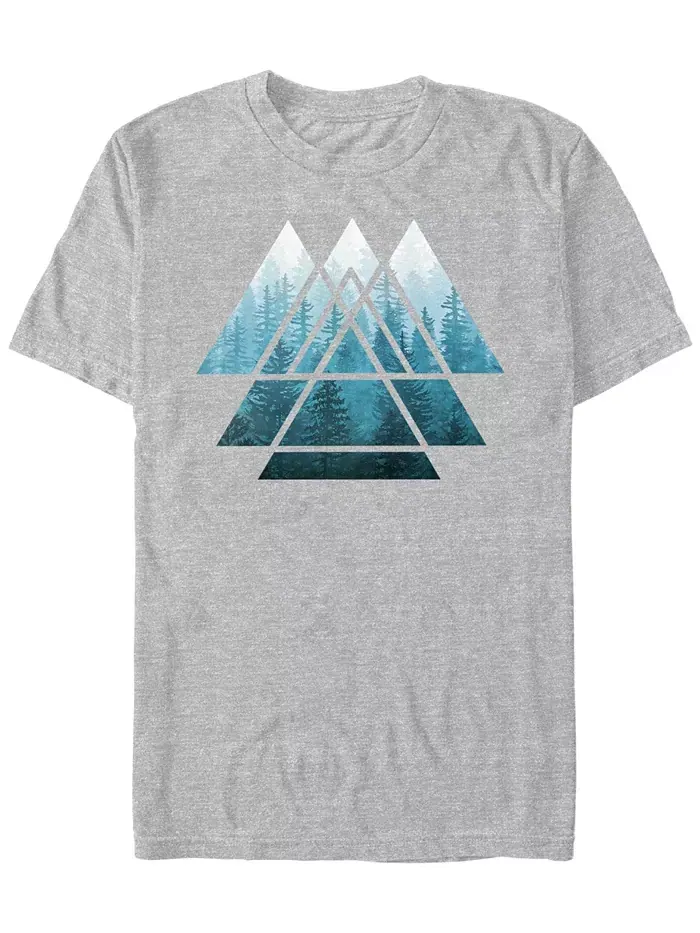 Мужская футболка с коротким рукавом Sacred Geometry Triangles Misty Forest Design By Humans — изображение 1 из 3