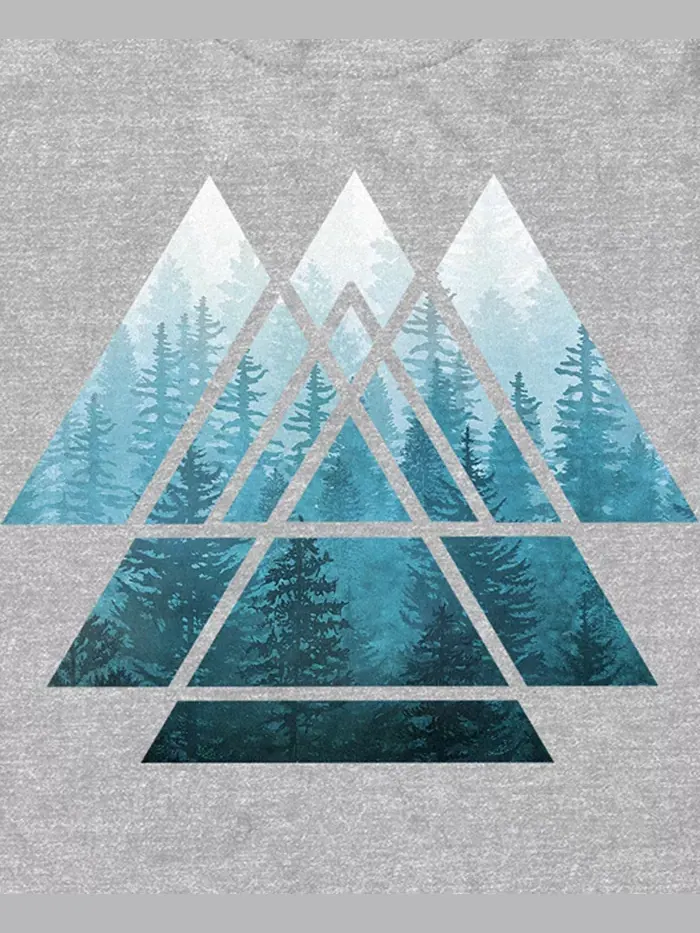 Мужская футболка с коротким рукавом Sacred Geometry Triangles Misty Forest Design By Humans — изображение 3 из 3