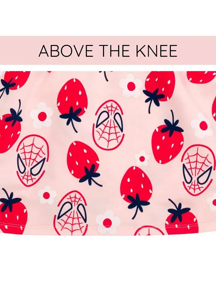 Платье-клеш Marvel Girls из френч-терри для девочек (от малышей до подростков) Spider-Man — изображение 5 из 5, розовый