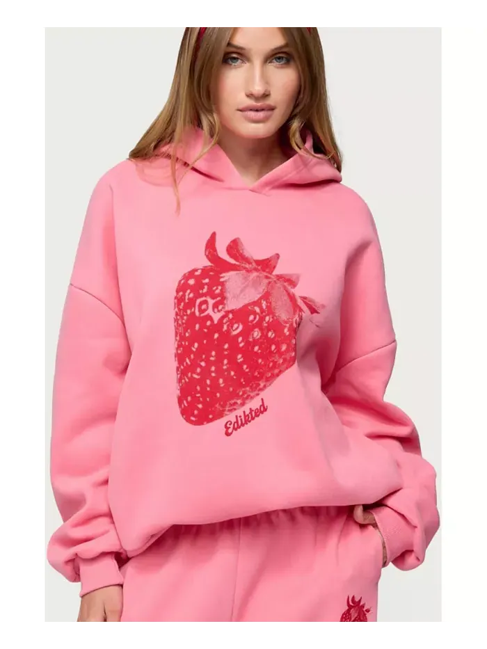 Женская толстовка с капюшоном Strawberry Babe Edikted — изображение 1 из 5, розовый