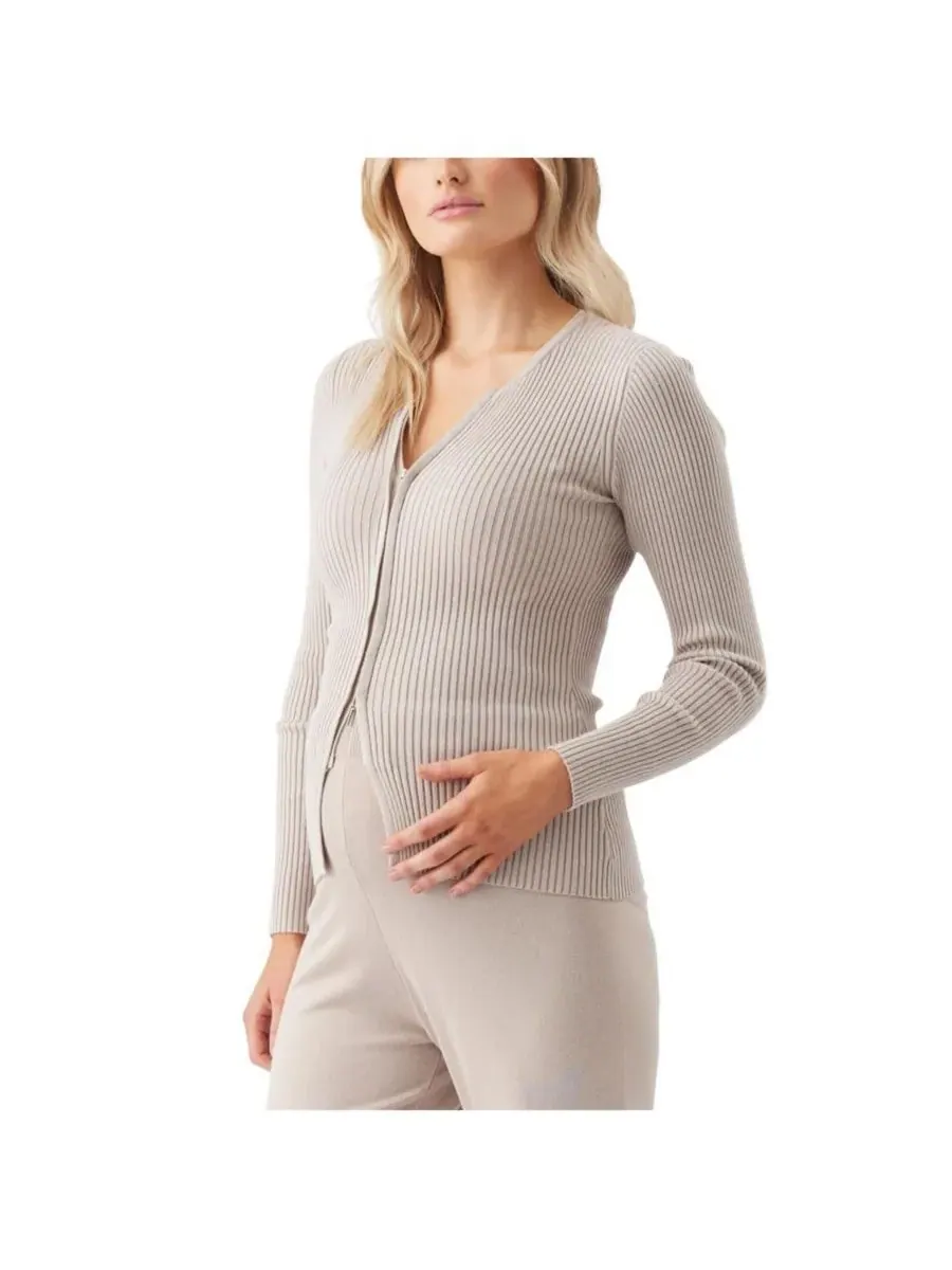Вязаный комплект для беременных Romee с застежкой-молнией Ripe Maternity — изображение 2 из 3, серый
