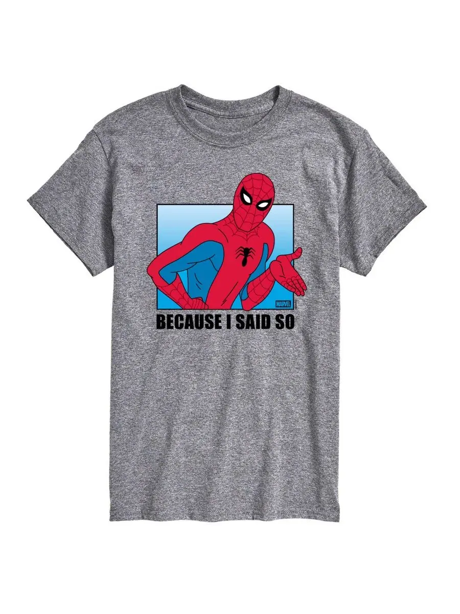 Мужская футболка с коротким рукавом Marvel Spider-Man Because Said So с графическим принтом AIRWAVES — изображение 1 из 3