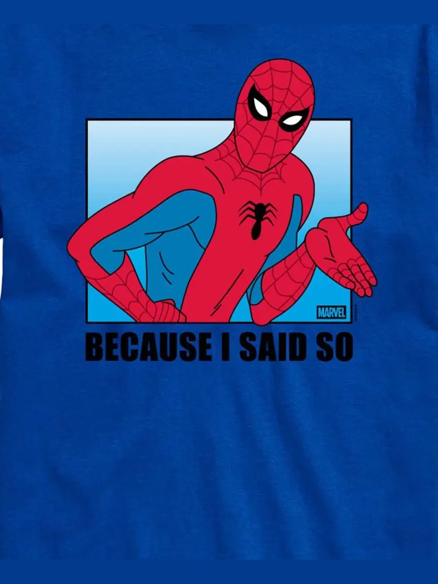 Мужская футболка с коротким рукавом Marvel Spider-Man Because Said So с графическим принтом AIRWAVES — изображение 2 из 3