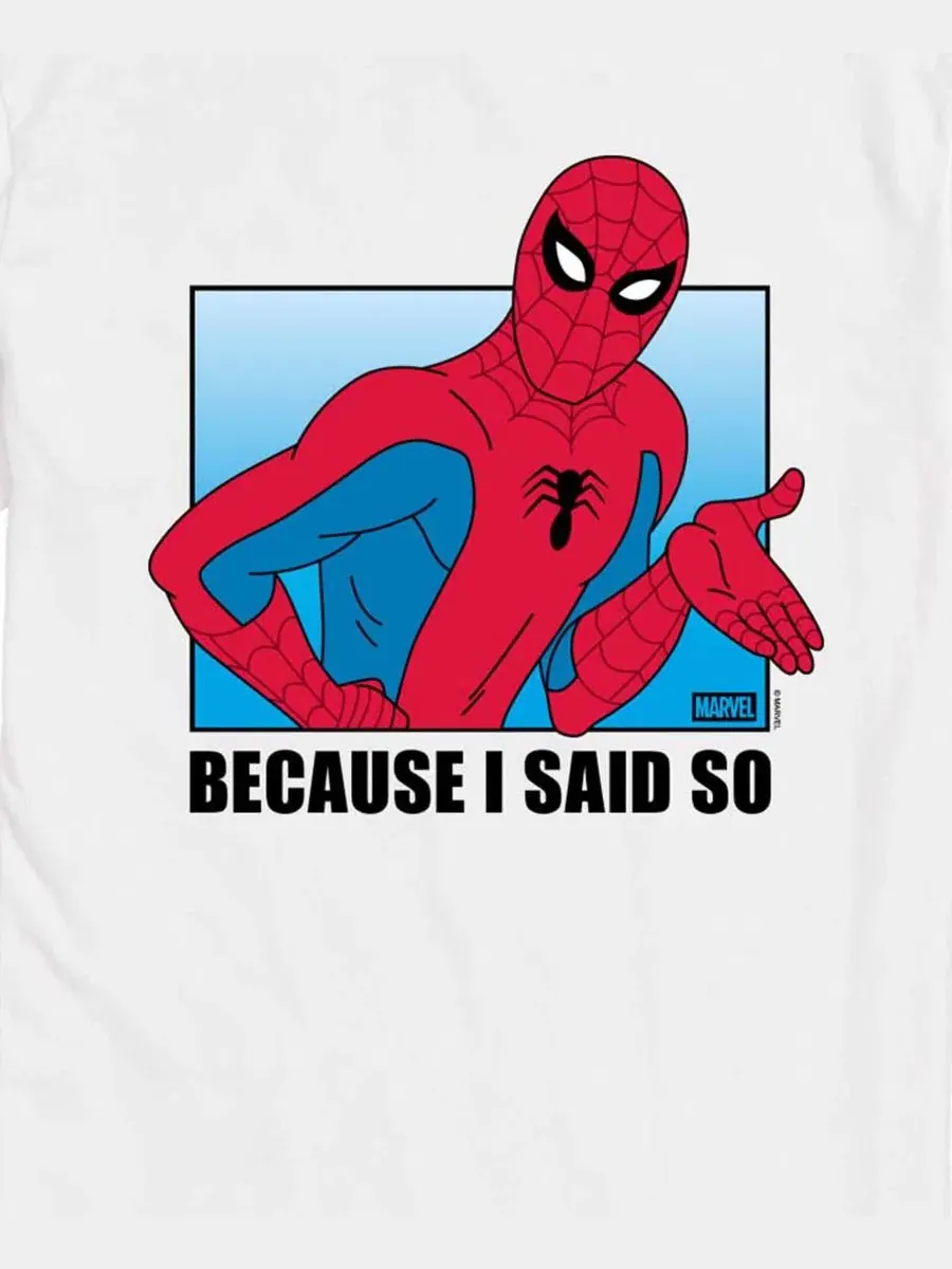 Мужская футболка с коротким рукавом Marvel Spider-Man Because Said So с графическим принтом AIRWAVES — изображение 3 из 3