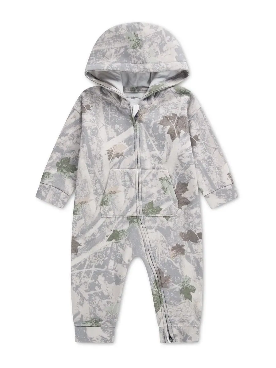 Детский комбинезон с принтом для мальчиков Abercrombie Kids — изображение 1 из 3, зеленый