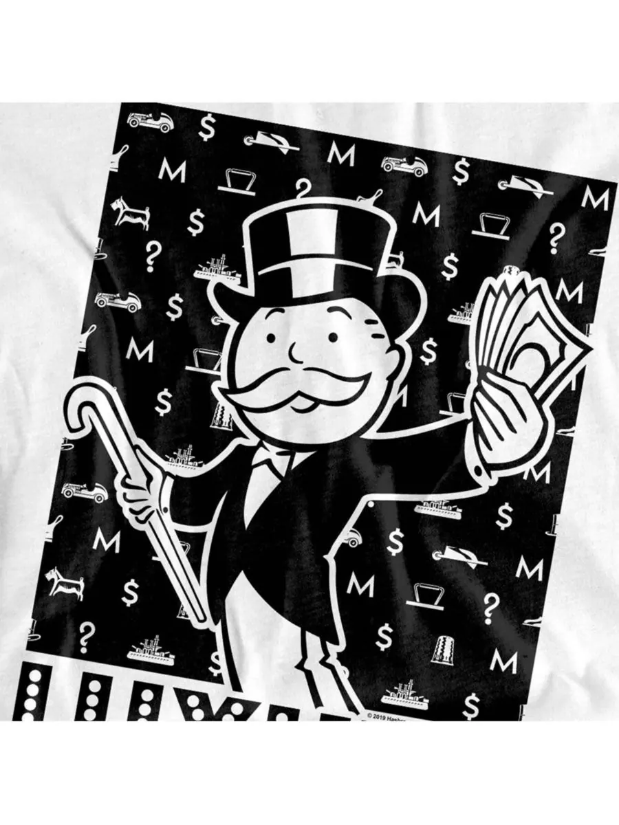 Роскошная футболка больших размеров Monopoly — изображение 2 из 3, белый