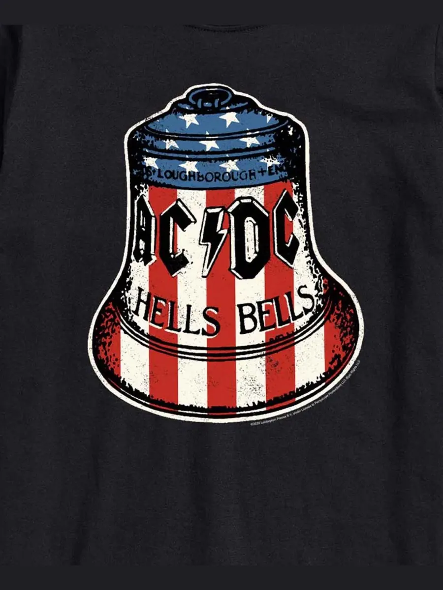 Мужская футболка с коротким рукавом и графическим принтом AC/DC Hells Bells Americana Airwaves — изображение 3 из 3, черный