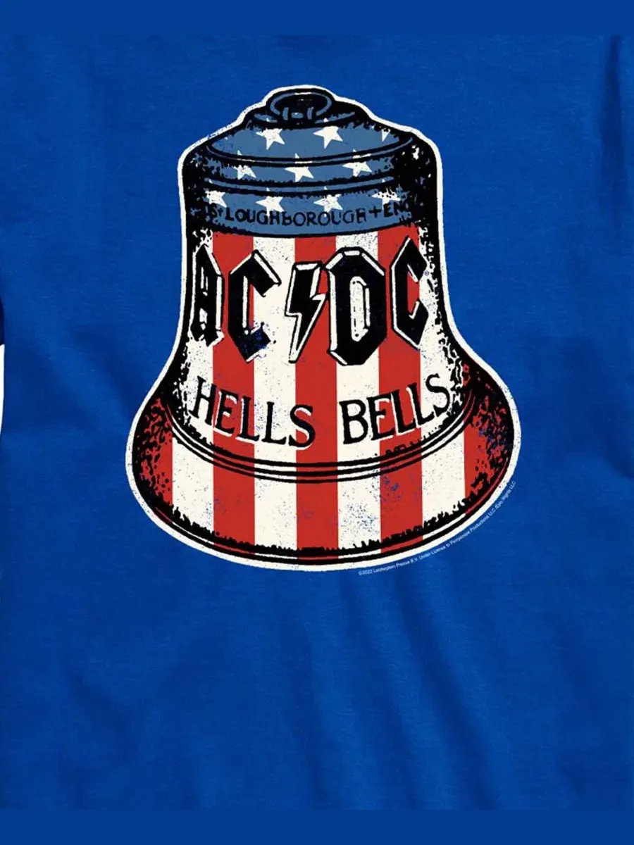 Мужская футболка с коротким рукавом и графическим принтом AC/DC Hells Bells Americana Airwaves — изображение 3 из 3, синий