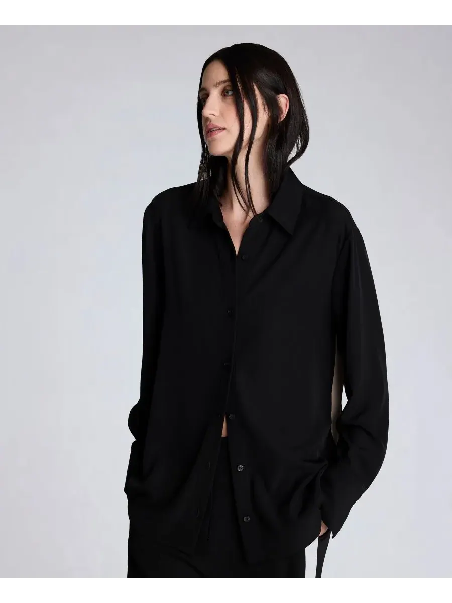 Женская рубашка свободного кроя с воротником на пуговицах Kenneth Cole — изображение 7 из 10, черный