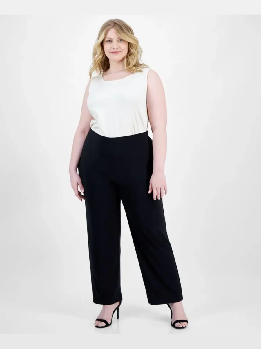 Брюки прямого кроя средней посадки от AK Anne Klein Plus Size Anne Klein Essentials