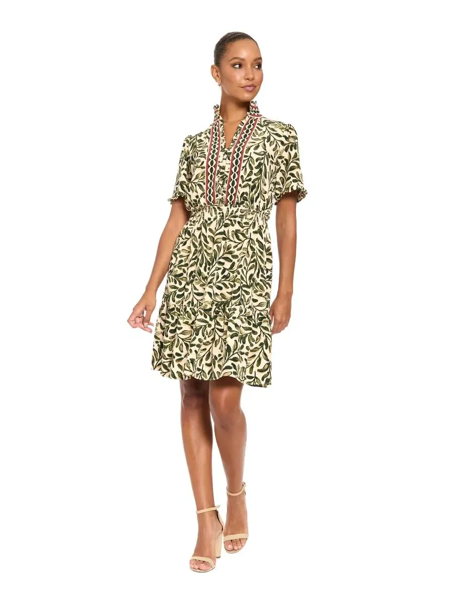 Платье-трапеция с принтом Petite Floral-Print Tiered A-Line Dress London Times