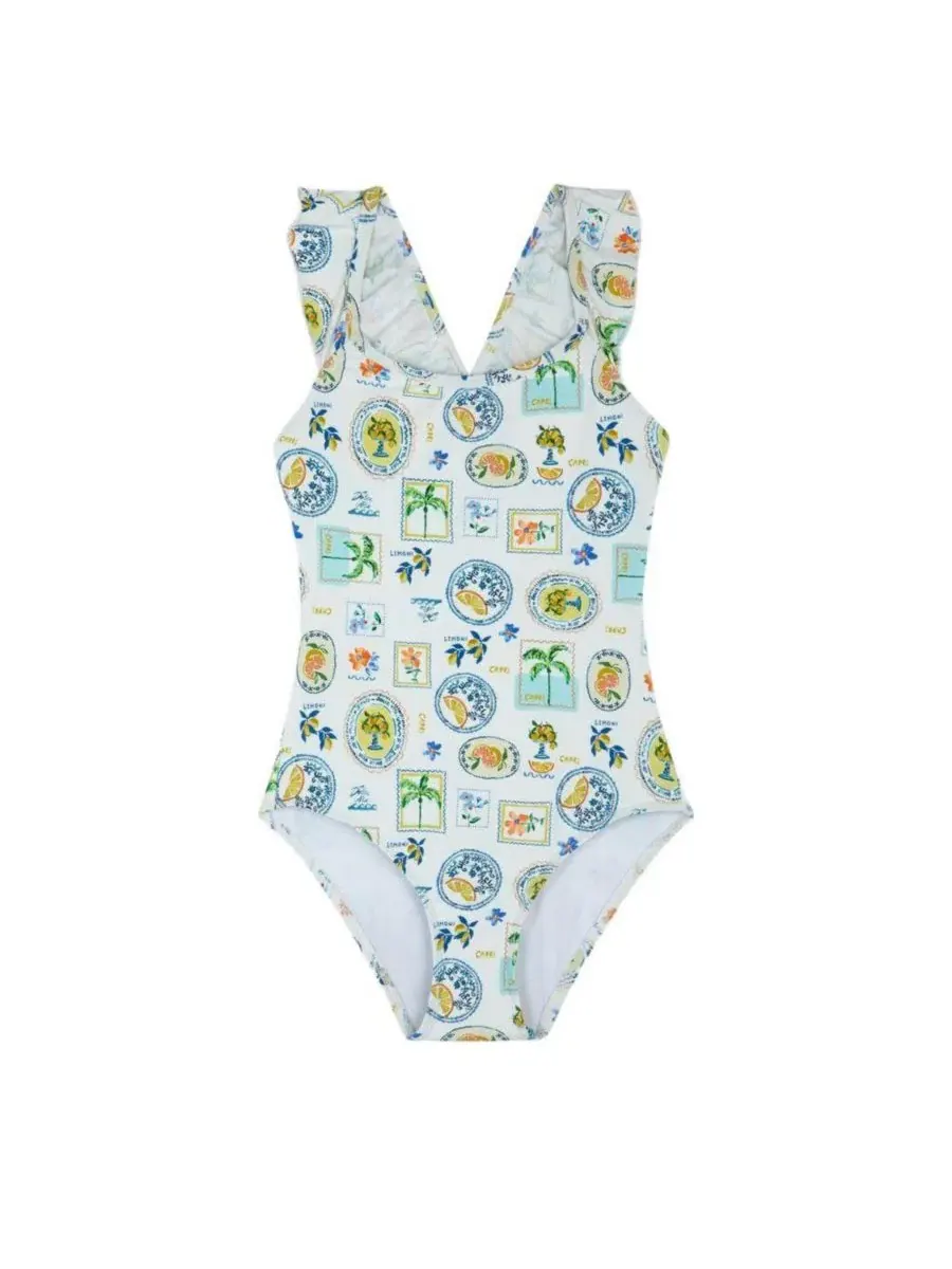 Купальник для девочек с квадратным вырезом и рюшами Capri Vibes Gottex Kids