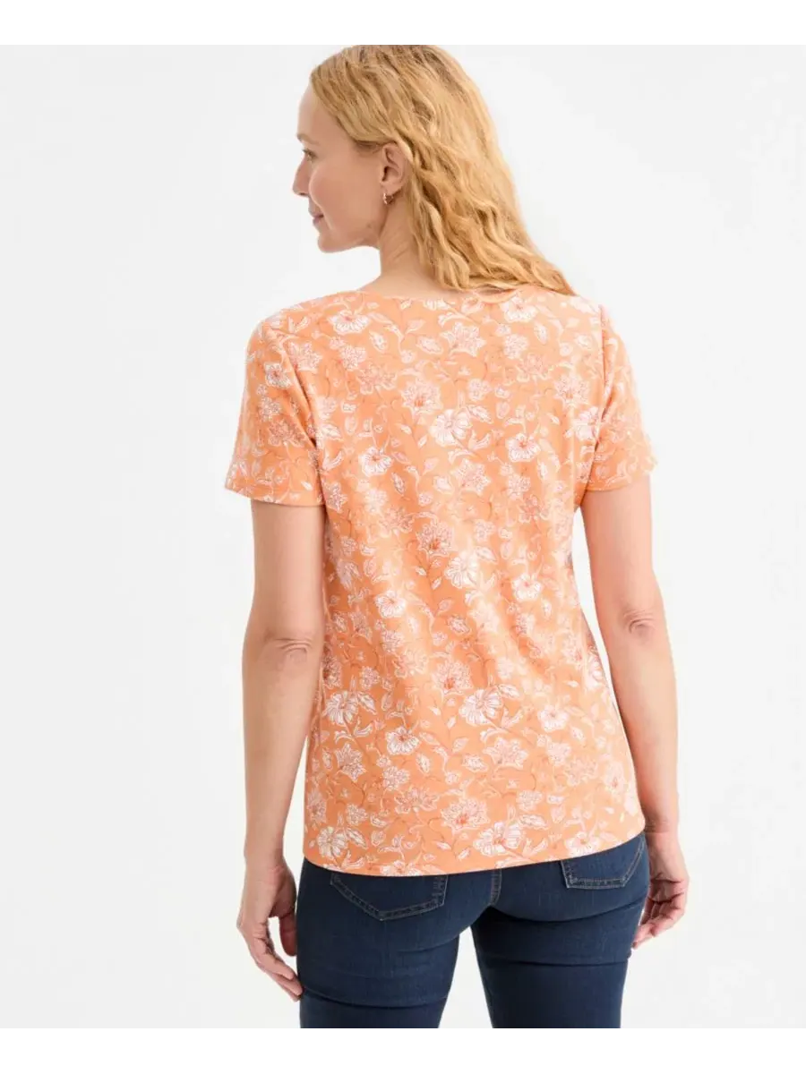Футболка с принтом, короткий рукав, вырез лодочкой Style & Co, Apricot Dream — изображение 2 из 3