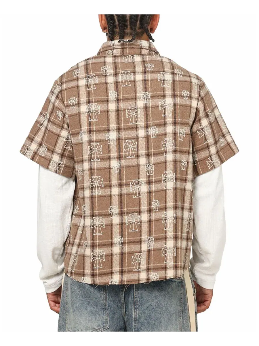 Рубашка-поло с принтом Sanctuary Layered Button Up SAINT MORTA — изображение 3 из 6, красный