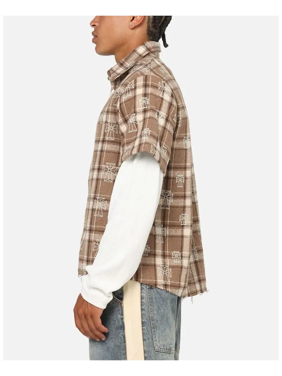 Рубашка-поло с принтом Sanctuary Layered Button Up SAINT MORTA — изображение 5 из 6, красный