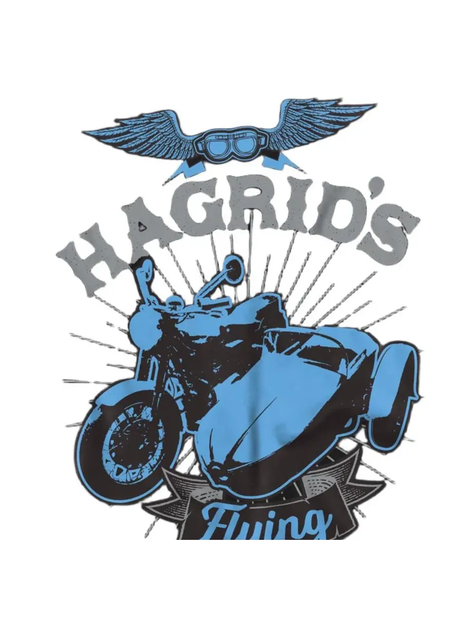 Футболка с принтом Hagrid's Flying Motorbike Harry Potter — изображение 2 из 3, черный