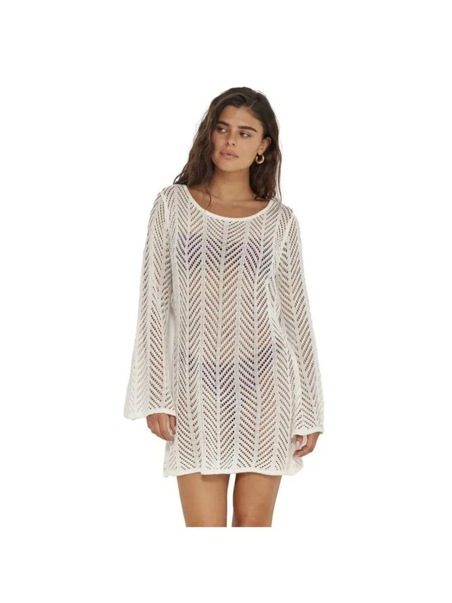 Платье-мини с длинным рукавом, модель Vivi Mini Dress Gottex Beach Life — белый