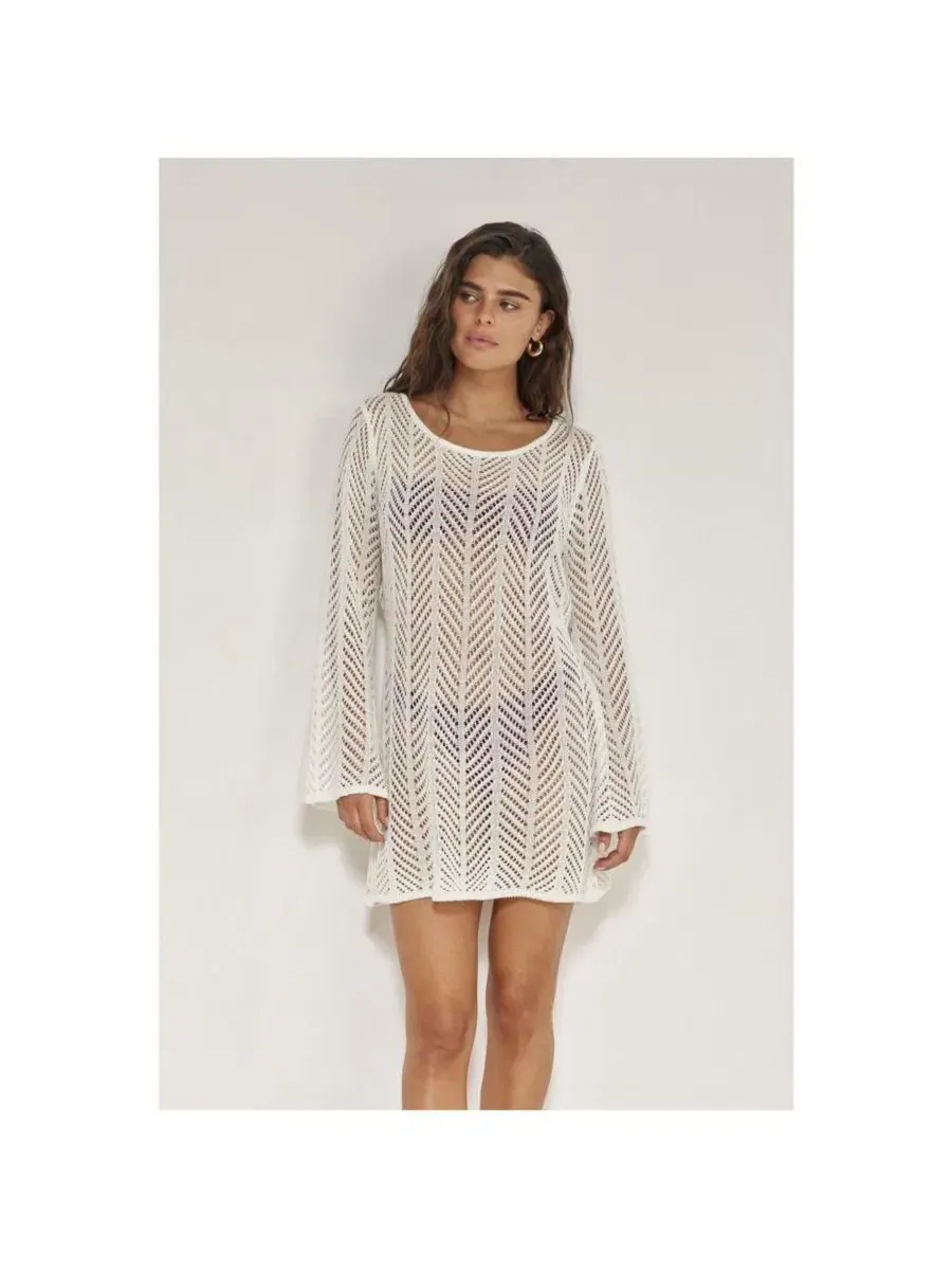 Платье-мини с длинным рукавом, модель Vivi Mini Dress Gottex Beach Life — изображение 4 из 5, кремовый