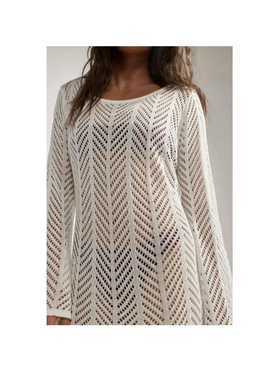 Платье-мини с длинным рукавом, модель Vivi Mini Dress Gottex Beach Life — изображение 5 из 5, кремовый